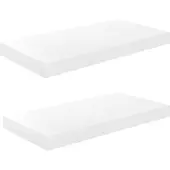 vidaXL Wandschappen zwevend 2 st 50x23,5x3,8 cm MDF hoogglans wit