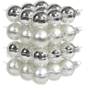 Othmar decorations 72x Zilveren glazen kerstballen 4 cm mat/glans - Kerstbal