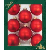 Bellatio 24x Stuks Glazen Kerstballen 7 Cm Vuurrood - Kerstbal