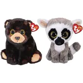 TY - Knuffel - Beanie Buddy - Kodi Bear & Linus Lemur