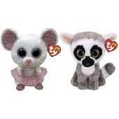 TY - Knuffel - Beanie Buddy - Nina Mouse & Linus Lemur