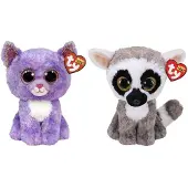 TY - Knuffel - Beanie Buddy - Cassidy Cat & Linus Lemur