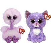 TY - Knuffel - Beanie Buddy - Kenya Ostrich & Cassidy Cat