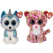 TY - Knuffel - Beanie Buddy - Helena Husky & Lainey Leopard