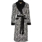 Irresistible Dames Badjas - Fleece - Zebra Zwart/Wit - Maat S