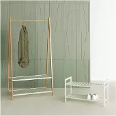 Habitat Argos Home Kitt Bamboo 2 Plank Schoenenrek - Wit
