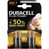 Duracell Plus Power Batterij - AAA LR03 MN2400 4 Stuks