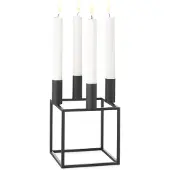 Audo Copenhagen Kubus 4 Kaarshouder Zwart - Adventskaarsen & Kandelaars Staal Black - 71041-000669