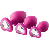 Dream Toys - Set van 3 anaalpluggen met hart siersteen