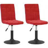vidaXL Eetkamerstoelen draaibaar 2 st fluweel wijnrood