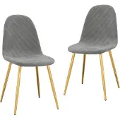 vidaXL Eetkamerstoelen 2 st fluweel lichtgrijs