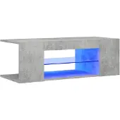 vidaXL Tv-meubel met LED-verlichting 90x39x30 cm betongrijs