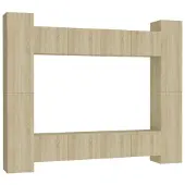 vidaXL 8-delige Tv-meubelset bewerkt hout sonoma eikenkleurig