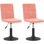 vidaXL Eetkamerstoelen draaibaar 2 st fluweel roze