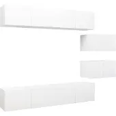 vidaXL 6-delige Tv-meubelset spaanplaat wit