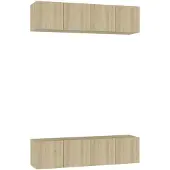 vidaXL Tv-meubelen 4 st 60x30x30 cm bewerkt hout sonoma eikenkleurig