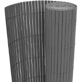 vidaXL Tuinafscheiding dubbelzijdig 90x500 cm PVC grijs