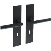 Intersteel deurklink Jura met schild 250x55x2mm SL72 zwart