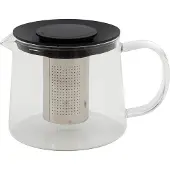 Point-Virgule Theepot uit glas met infuser uit rvs zwart 1L