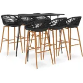 vidaXL 7-delige Barset zwart