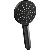 Brauer Black Carving thermostatische inbouw badkraan SET 02 met uitloop en 3-standen handdouche en doucheslang en wandaansluitbocht mat zwart