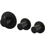 Brauer Black Carving thermostatische inbouw badkraan SET 01 met uitloop en staaf handdouche en doucheslang en wandaansluitbocht mat zwart