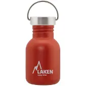 Laken RVS fles0,35L Basic Steel Bottle Rood - Steel Cap - - roestvrijstaal - waterfles - drinkfles