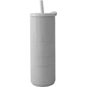 Design Letters Travel Life thermosfles met rietje 50 cl Light grey