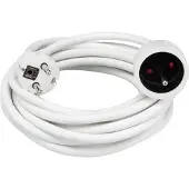 Perel Verlengkabel, H05VV-F 3G1.5, 5 m, 16 A/230 V, 3500 W, type E/F, voor binnen, pvc, wit