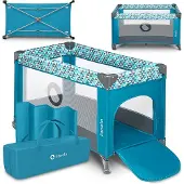 Lionelo Stefi 2-in-1 Campingbed & Box – Co-Sleeper – Zij-ingang met Ritssluiting – Tot 15 kg – 125x65 cm – LockGuard – Inclusief Transporttas – Voor 0-36 Maanden