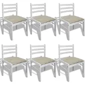 vidaXL Eetkamerstoelen vierkant hout wit 6 st online kopen