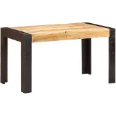vidaXL Eettafel 140x70x76 cm massief ruw mangohout