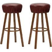 vidaXL Barstoelen 2 st kunstleer bruin