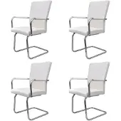 vidaXL Eetkamerstoelen modern design kunstleer wit 4 st online kopen