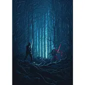 Overig Fotobehang Star Wars Wood Fight - Blauw - 2,80m X 200cm