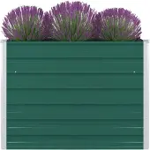 vidaXL Verhoogde plantenbak, 100 x 100 x 77 cm, verzinkt staal, groen