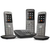 Gigaset CL660A Trio, Analoog/DECT-telefoon, Draadloze headset, Luidsprekerfunctie, 400 nummers, Identificatie van de beller, Grijs