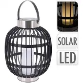 Progarden Led Solar Lantaarn Kaars Zwart - 35 x 44 cm