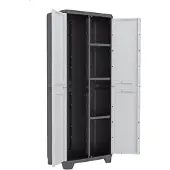 Keter Linear Utility Opbergkast - 68x173x39 cm - 3 halve planken - Grijs/Zwart