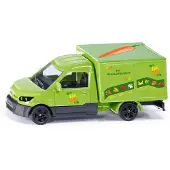 Siku 1941, streetscooter BIO bezorgservice, speelgoedbestelbus, 1:50, metaal/kunststof, groen, achterklep kan open, inclusief stickervellen