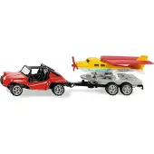 Siku buggy met sportvliegtuig speelgoedset - rood/geel, 15,2 cm