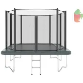 Akrobat Orbit Above The Ground Trampoline met Veiligheidsnet - 305 x 183 cm - Antraciet