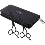 Olivia Garden SilkCut Matt Black Set HS 5,75 Zoll und Modellierschere 6,0 Zoll