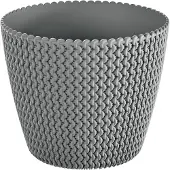 Prosperplast Plantenpot/bloempot Splofy - steengrijs - kunststof - D19 x H16 cm - binnen/buiten - stijlvol