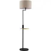 LINDBY Vloerlamp Zinia, zwart, Woon-/ Eetkamer, metaal, Modern, vloerlamp