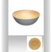 Secret De Gourmet Bamboehouten serveerschaal/saladekom - grijs - 25 cm