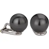 Traveller pareloorclip - met 10mm Swarovski Crystal parel grijs - #711110