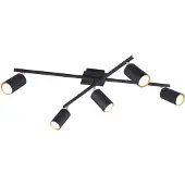TRIO Plafondlamp Marley 5-lichts mat zwart