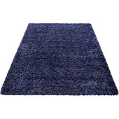 Muratap Basic shaggy vloerkleed donker blauw hoogpolig- 80x150 cm