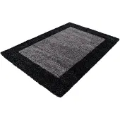 Muratap Basic shaggy kader vloerkleed / grijs hoogpolig- 100x200 cm